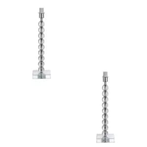 Image of 2 PACK Crystal Glass Table Lamp Base - Polished Nickel Metalwork - Bedside Light