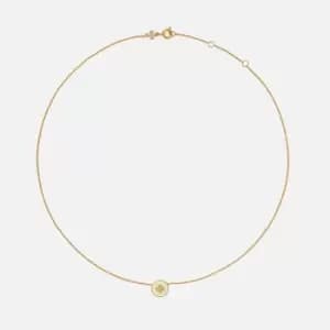 Image of Tory Burch Womens Kira Enamel Pendant Necklace - Tory Gold/New Ivory