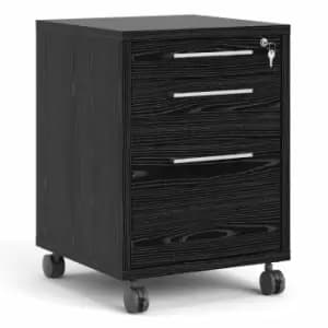 Image of Prima Mobile File Cabinet In Black Woodgrain