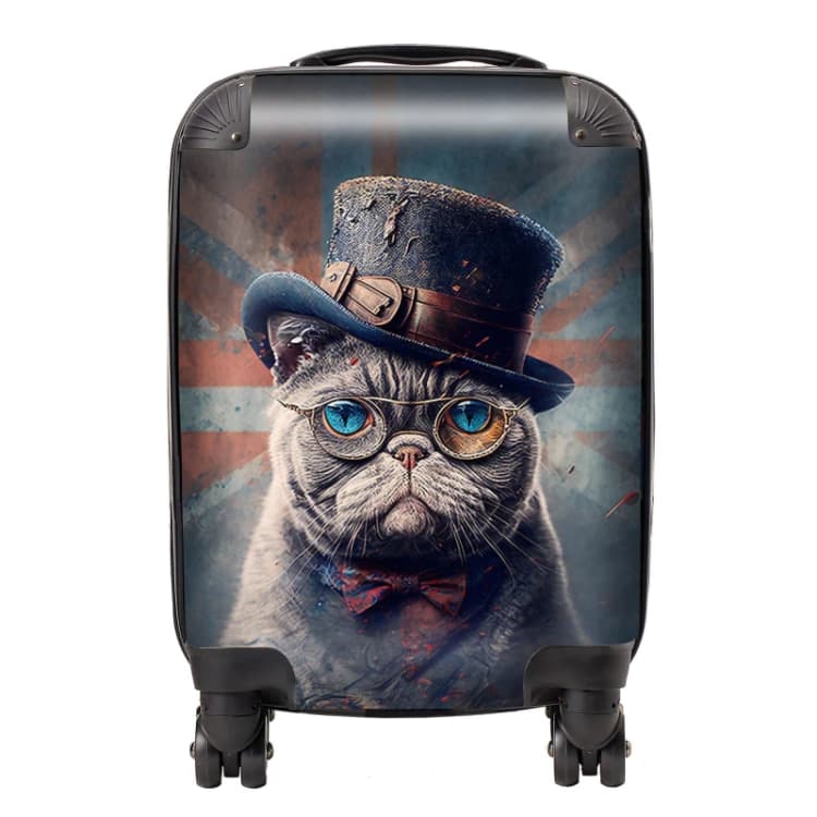 Image of Warren Reed - Designer British Shorthair Cat Splashart Suitcase Size: Large Multicolor Unisex Large