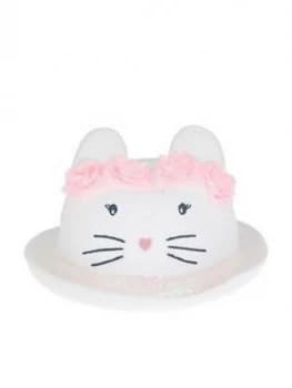 Image of Monsoon Baby Girls Organic Maggie Bunny Bowler Hat - White