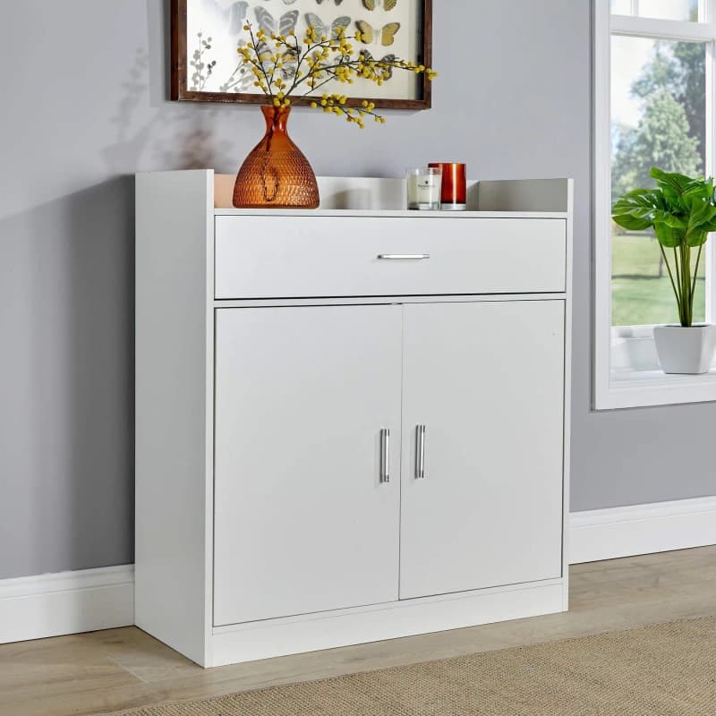 Image of Home Source Novara Shoe Storage Cabinet With 2 Door White