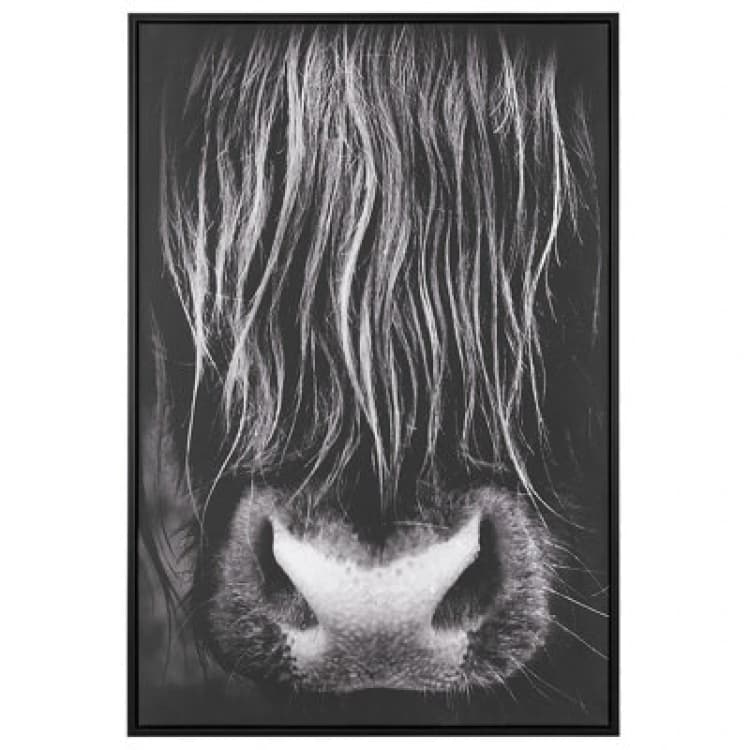 Image of Beliani Canvas Galeata Animal Motif 63 X 99cm Black