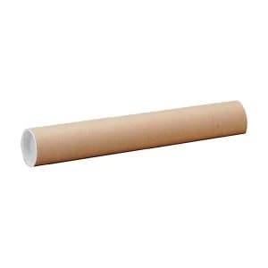 Image of Postal Tube Cardboard 102mm x 720mm with Plastic End Caps Pack of 12