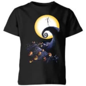 Image of The Nightmare Before Christmas Jack Skellington Pumpkin King Colour Kids T-Shirt - Black - 11-12 Years