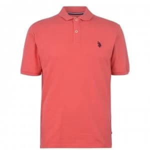 Image of US Polo Assn US Core Pique Polo Shirt - Spiced Coral