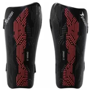 Image of Precision Origin.0 Strap Shin Guards Black/Red XSmall