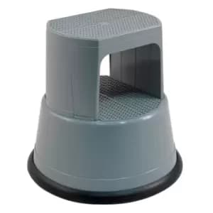 Image of Red Plastic 2-Step Kick Step Stool