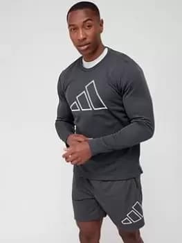 Image of adidas Train Future Icons 3 Bar Long Sleeve T-Shirt - Black Size M Men