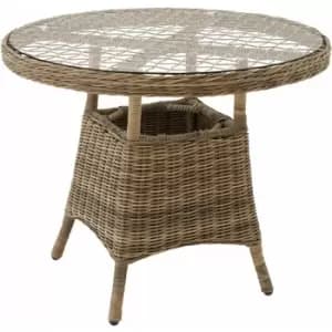 Image of Aluminum garden table with removable glass top (91x73.5cm) - bistro set, garden coffee table, patio table - nature - nature