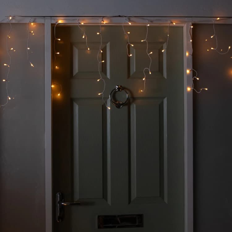 Image of 16m 640 LED Frosted IcicleBrights Christmas String Lights in Vintage Gold