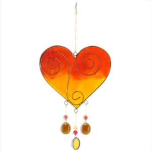 Image of Yellow/Orange Heart Suncatcher