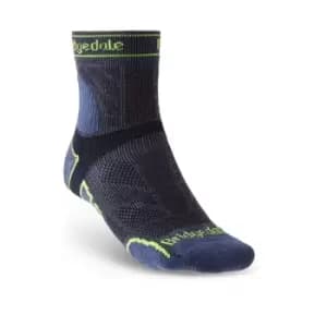 Image of Brigdedale TRAIL RUN Lightweight T2 Merino Sport 3/4 Crew Mens - Large Blue