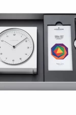 Image of Mens Junghans Max Bill 2017 Edition Clock Gift Set Alarm 363/2715.00