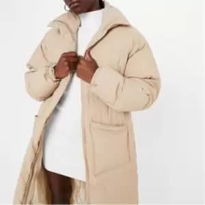 Image of I Saw It First Black Premium Longline Padded Coat - Brown