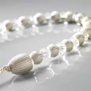 Image of Alan Symonds Earl Satin Woven Beaded Curtain Tie Back, Cream
