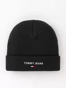 Image of Tommy Jeans Sport Knitted Beanie Hat - Black, Men