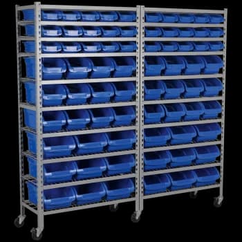 Image of Sealey 72 Piece Mobile Bin Storage Rack