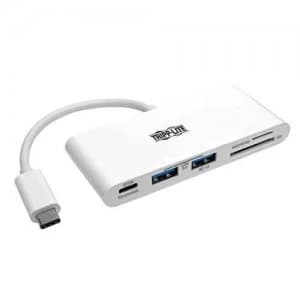 Image of Tripp Lite USB C Multiport Adapter 2x USB A Ports Card Reader and PD C