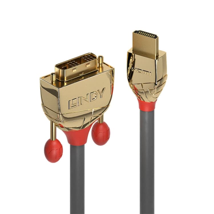 Image of Lindy 2m HDMI to DVI-D Cable, Gold Line