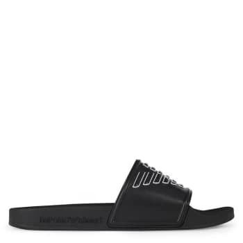 Image of Emporio Armani Eagle Sliders - Black