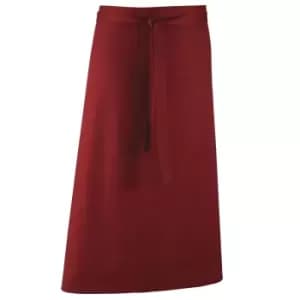 Image of Premier Unisex Colours Bar Apron / Workwear (Long Continental Style) (One Size) (Burgundy)