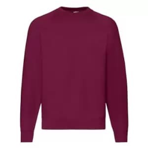 Image of Fruit Of The Loom Mens Raglan Sleeve BelcoroA Sweatshirt (L) (Burgundy)