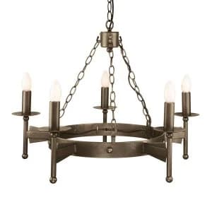 Image of 5 Light Chandelier Old Bronze Finish, E14