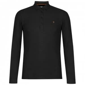 Image of Farah Vintage Farah Merriweather Long Sleeve Polo Mens - Black