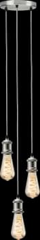 Image of Knightsbridge CALLA - 230V E27 Vintage 3 Light Pendant - Brushed Chrome - CALVI3PBC