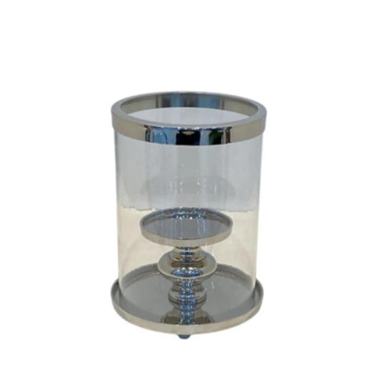 Image of MSL 22CM NICKEL PLATED HURRICANE CANDLE HOLDER