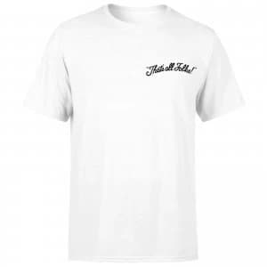 Image of Looney Tunes That's All Folks Embroidered Unisex T-Shirt - White - M
