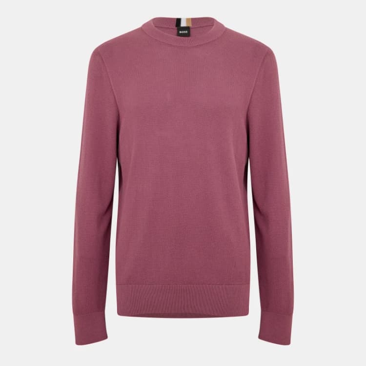 Image of Boss Mens Ecaio-P Knitted Jumper Bright Purple male Medium