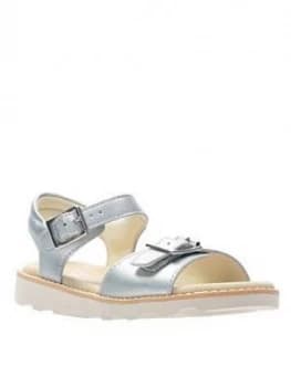 Image of Clarks Crown Bloom Girls Sandal, Silver, Size 1.5 Older
