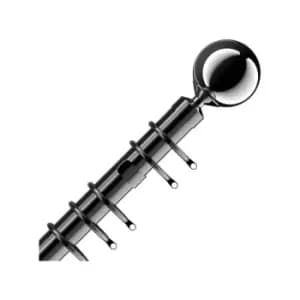 Image of Speedy IDC 28mm Nikola Curtain Pole Set, Polished Graphite, 150cm
