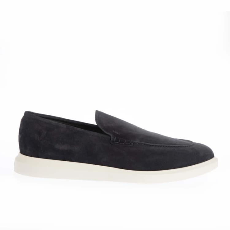 Image of Boss Randy Suede Loafers - Blue Blue 9