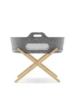 Image of Snuz SnuzBaskit Moses Basket & Natural Stand Set - Dark Grey