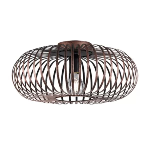Image of Johann Vintage Semi Flush Ceiling Light Antique copper