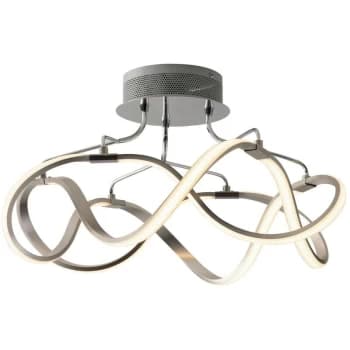 Image of Fan Europe Flight - Integrated LED Semi Flush Ceiling Light, Nickel, 4000K