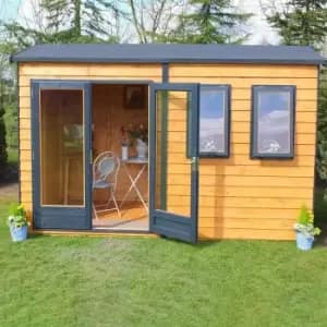 Image of Shire 12' x 12' Double Door with Two Opening Windows Dip Treated Garden Studio Summerhouse