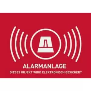 Image of ABUS AU1322 Warning label Alarm secured Languages German (W x H) 148mm x 105 mm