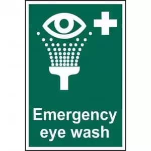 Image of Self adhesive semi-rigid PVC Emergency Eye Wash sign 200 x 300mm. Easy