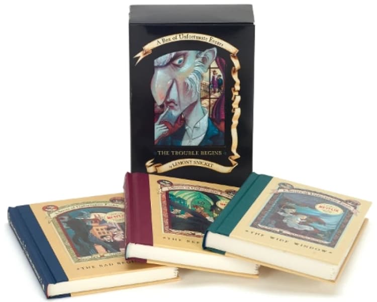 Image of A Series of Unfortunate Events Box the Trouble Begins books 1-3 by Lemony Snicket Hardback