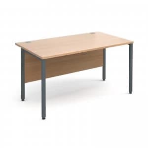 Image of Maestro 25 GL Straight Desk 1400mm x 800mm - Graphite H Frame Beech t