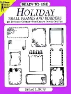 Image of ready to use holiday small frames and borders 229 different copyright free