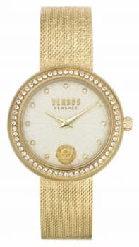 Image of Versus Versace Womens Lea Gold Mesh Bracelet Watch