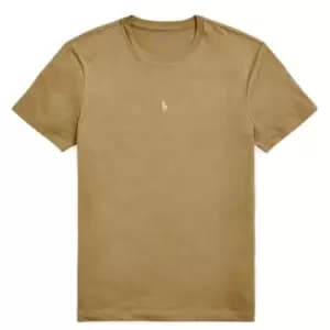 Image of Polo Ralph Lauren Center Logo T-Shirt, Montana Khaki, Male, T-Shirts, 710839046022