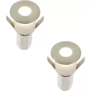 Image of 2 PACK Recessed Decking IP67 Guide Light - 1.2W Cool White LED - Satin Nickel