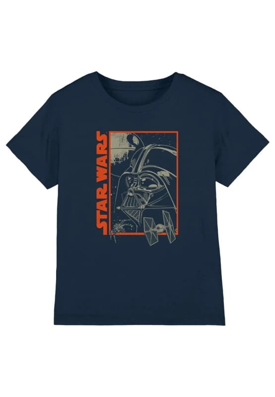 Image of Star Wars Star Wars Vader Outline Boys T-Shirt Navy Navy