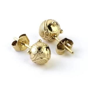 Image of Sterling Silver Golden Snitch Stud Earrings with Gold Plating